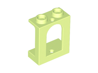 Window 1 x 2 x 2 Castle in Yellowish Green