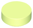 Tile Round 1 x 1 in Yellowish Green