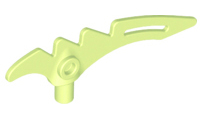 Weapon Scythe / Crescent Blade Serrated with Bar in Yellowish Green