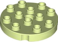 Duplo Plate Round 4 x 4 in Yellowish Green