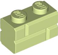 Brick Special 1 x 2 with Masonry Brick Profile in Yellowish Green