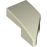 Brick Wedged, Curved 2 x 1 with Stud Notch Left in Glow In Dark White