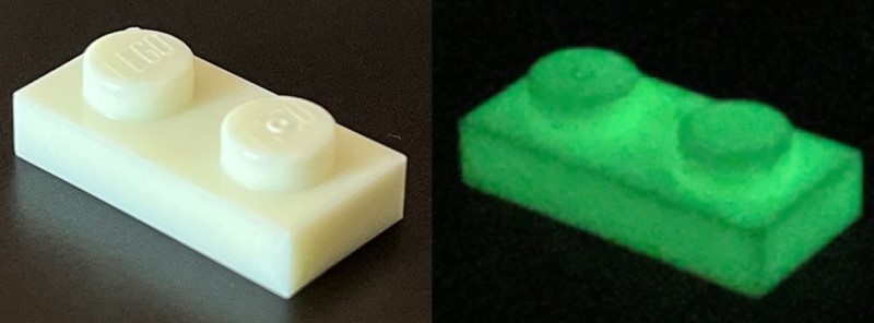 Plate 1 x 2 in Glow In Dark White