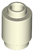 Brick Round 1 x 1 Open Stud in Glow In Dark White