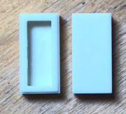 Tile 1 x 2 with Groove in Glow In Dark White