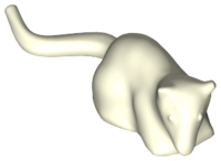 Animal, Rodent, Rat / Mouse [Plain] in Glow In Dark White
