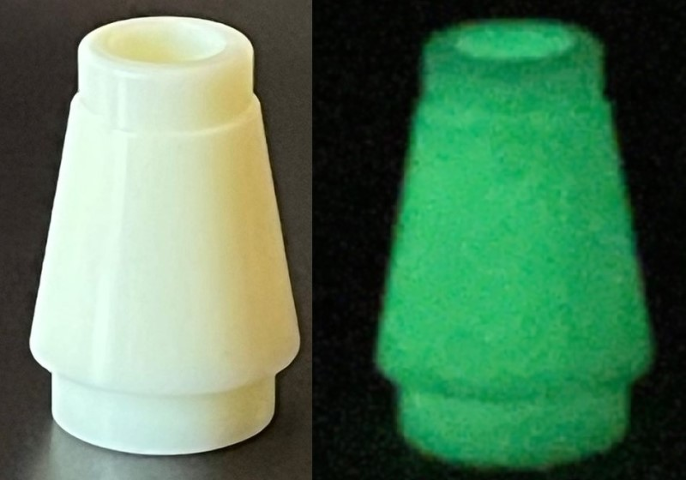 Cone 1 x 1 [Top Groove] in Glow In Dark White