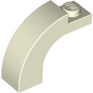 Brick Arch 1 x 3 x 2 Curved Top in Glow In Dark White