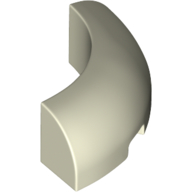 Brick Round Corner 3 x 3 x 1 No Studs in Glow In Dark White