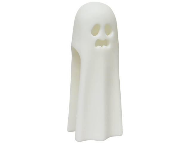 Costume Ghost Shroud, Open Mouth, Pin Hole in Glow In Dark White