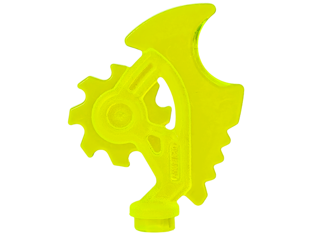 Weapon Axe Blade, Complex (Ninjago) [Techno-Blade] in Trans-Neon Green