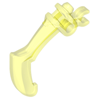 Large Figure Weapon Claw, Bent and Notched with Clip in Trans-Neon Green