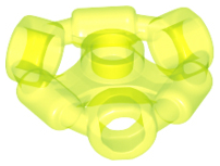 Plate Special 1 x 1 with Stud, 3 Bars and 3 Bar Holes in Trans-Neon Green
