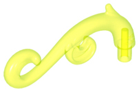 Curled Decorative Ornament / Plant Vine with Bar in Trans-Neon Green
