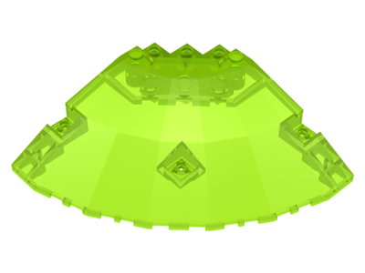 Panel 10 x 10 x 2 1/3 Quarter Saucer Top in Trans-Neon Green