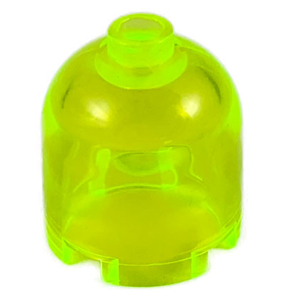 Brick Round 2 x 2 x 1 2/3 Dome Top, Hollow Stud in Trans-Neon Green