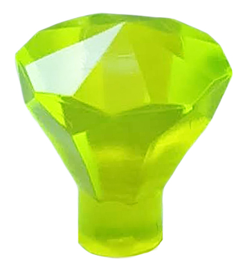 Rock 1 x 1 Jewel / Gem 24 Facet in Trans-Neon Green