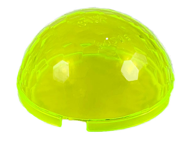 Dome Hemisphere 4 x 4 Multifaceted in Trans-Neon Green