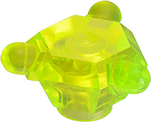 Rock 2 x 2 Crystal 3 Point in Trans-Neon Green