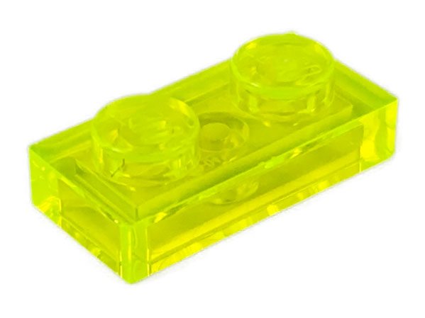 Plate 1 x 2 in Trans-Neon Green