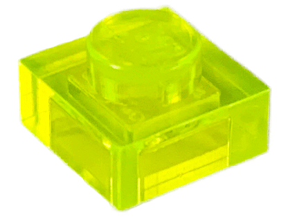 Plate 1 x 1 in Trans-Neon Green