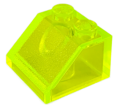 Brick Sloped 45° 2 x 2 in Trans-Neon Green