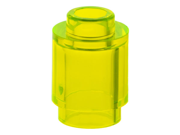 Brick Round 1 x 1 Open Stud in Trans-Neon Green