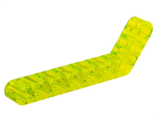 Technic Beam 1 x 9 Bent (7 - 3) Thick in Trans-Neon Green
