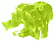 Large Figure Head Connector Block Eye/Brain Stalk in Trans-Neon Green