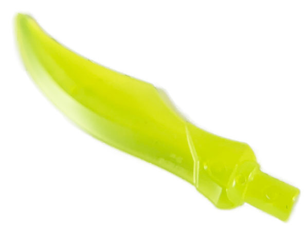 Weapon Sword Curved Blade with Bar in Trans-Neon Green