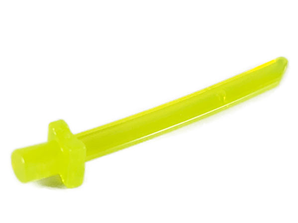 Weapon Sword Blade with Bar, Square Crossguard in Trans-Neon Green