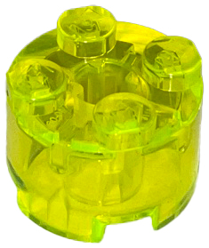 Brick Round 2 x 2 with Axle Hole in Trans-Neon Green