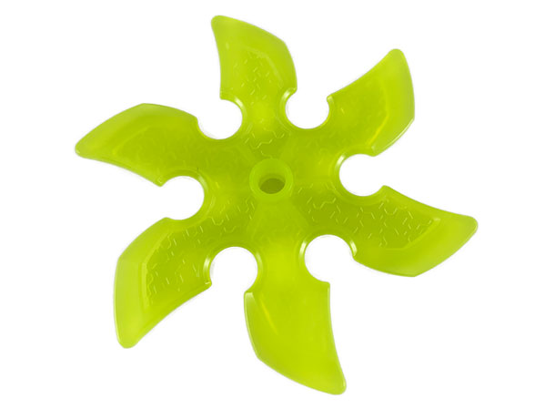 Large Figure Weapon 6 Blade Ninja Star / Shuriken in Trans-Neon Green
