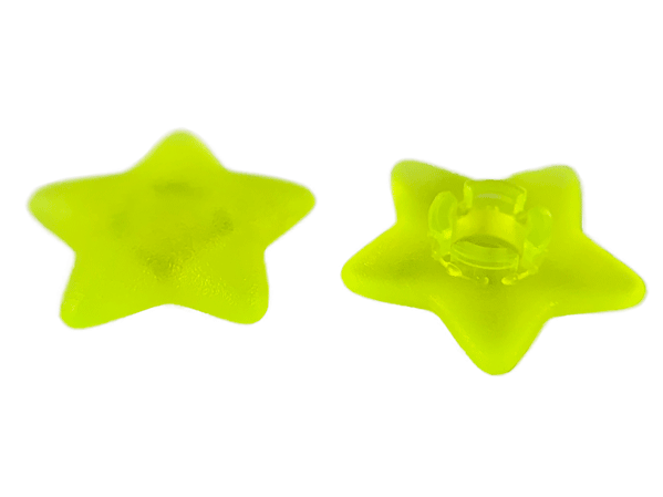 Clikits Icon, Star 2 x 2 Small with Pin [Frosted] in Trans-Neon Green