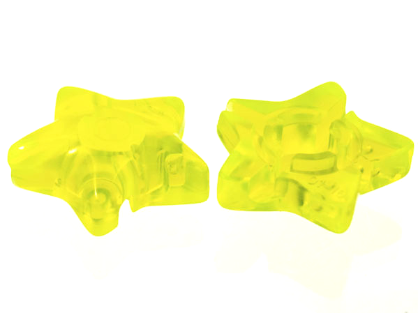 Clikits Icon, Star 2 x 2 Large with Hole in Trans-Neon Green