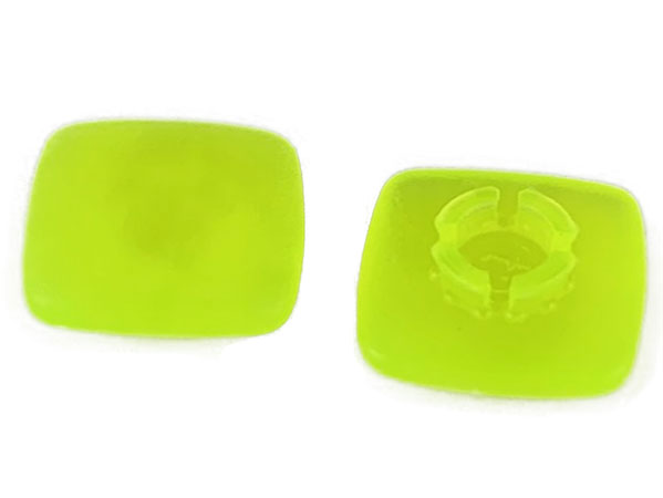 Clikits Icon, Square 2 x 2 Small with Pin [Frosted] in Trans-Neon Green