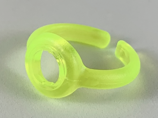 Clikits Ring, Narrow Band with Hole in Top in Trans-Neon Green