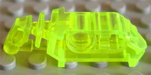 Large Figure Head Connector Block Eye/Brain Stalk (Toa Metru) in Trans-Neon Green