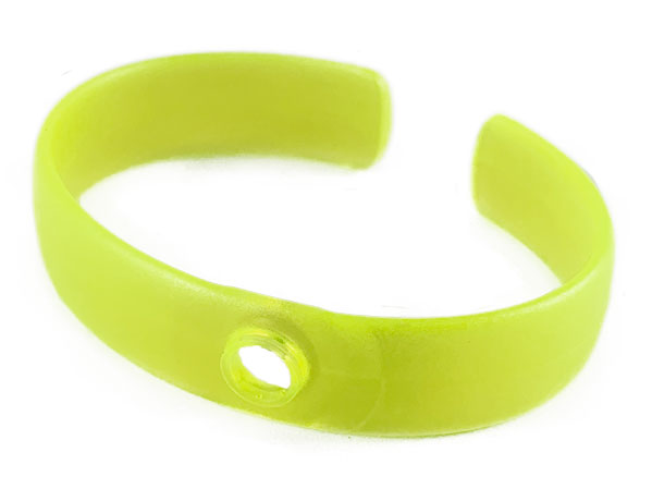 Clikits Bracelet, Bangle with Hole in Trans-Neon Green