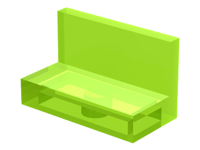 Panel 1 x 2 x 1 [Square Corners] in Trans-Neon Green