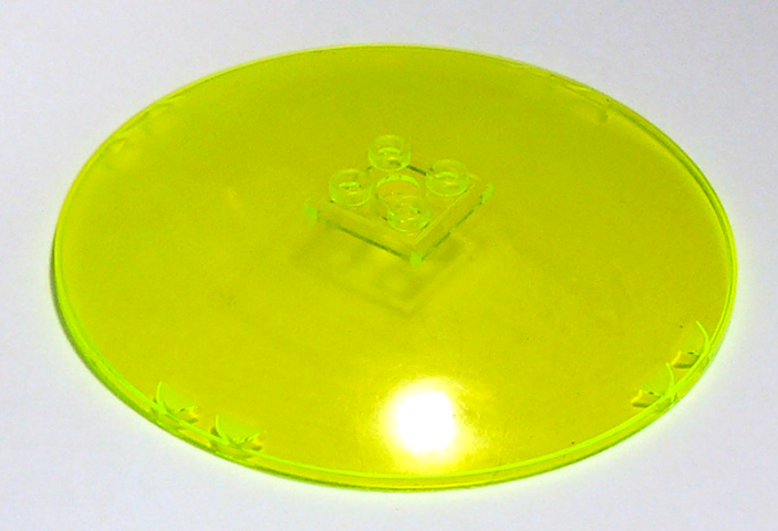 Dish 10 x 10 Inverted (Radar) with Hollow Studs in Trans-Neon Green