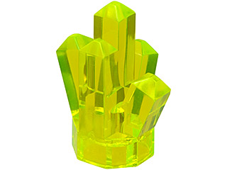 Rock 1 x 1 Crystal 5 Point in Trans-Neon Green