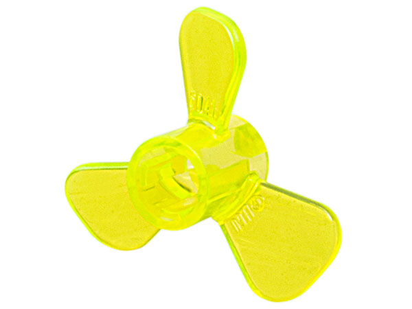 Propeller 3 Blade 3 Diameter with Axle Cross in Trans-Neon Green