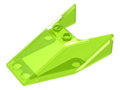 Windscreen 6 x 4 x 1 1/3 with Hollow Studs in Trans-Neon Green
