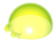 Windscreen 8 x 8 x 3 Dome with Dual 2 Fingers - 7 Teeth in Trans-Neon Green