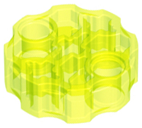 Large Figure Weapon, Barrel with 2 Pin Holes and 3 Axle Holes in Trans-Neon Green