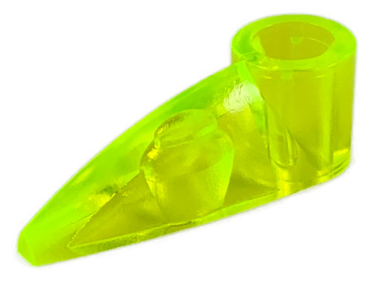 Technic Tooth 1 x 3 with Axle Hole [Hollow Underside] in Trans-Neon Green