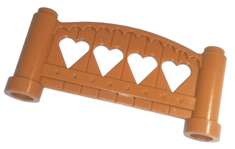 Fabuland Fence 1 x 6 x 2 Rounded in Fabuland Orange