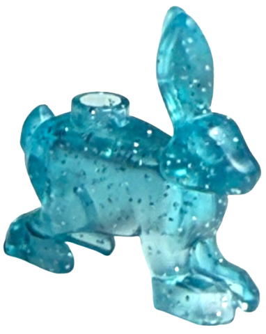 Animal, Rabbit / Hare in Glitter Trans-Light Blue