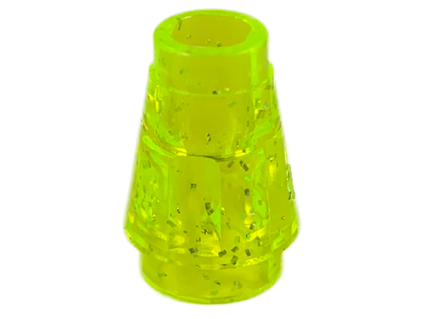 Cone 1 x 1 [Top Groove] in Glitter Trans-Neon Green